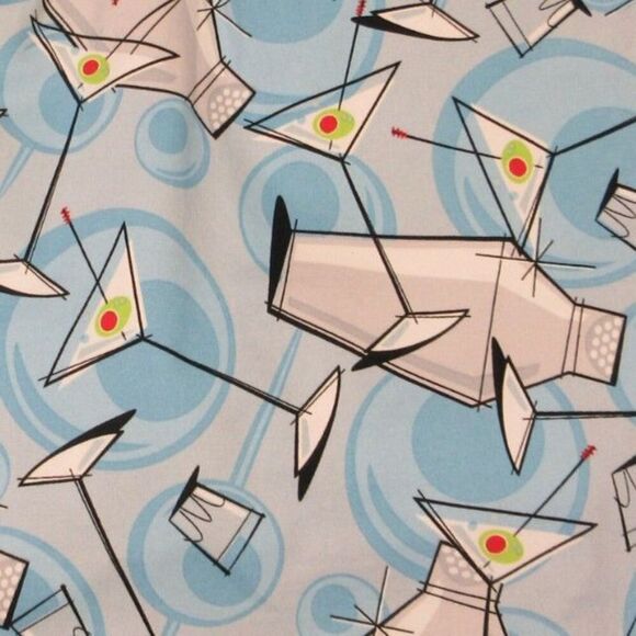 LOUDMOUTH Golf Partini Classic Skort Sz 8 Martini Cocktails Blue Skirt Shorts - Picture 3 of 16